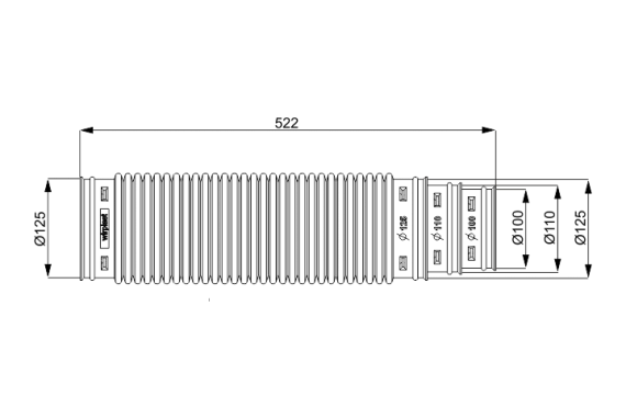 Гибкий переходник WIRPLAST RUROFLEX (U4506)